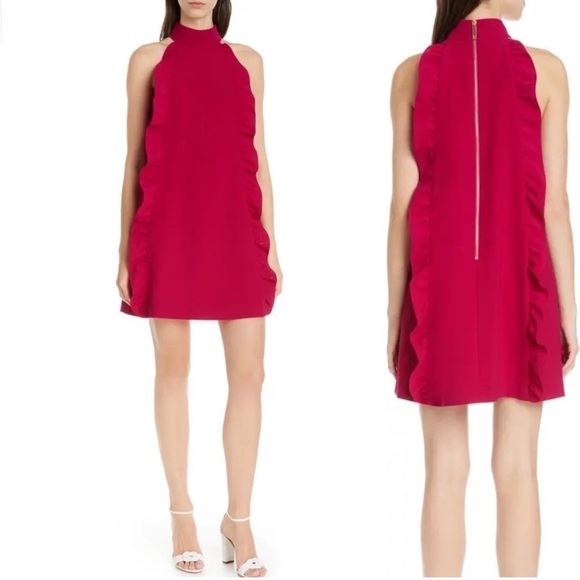 NWT TED BAKER LONDON Torriya Ruffle Pink Tunic Halter Dress - Picture 3 of 12
